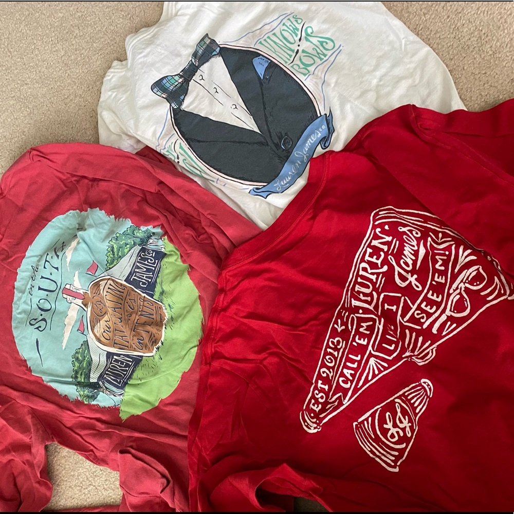 Bundle of long sleeve Lauren James preppy tees